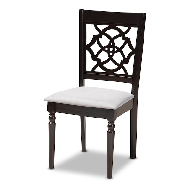 Baxton Studio Renaud Grey Upholstered Espresso Finished Wood Dining Chair, PK4 - 157-9730