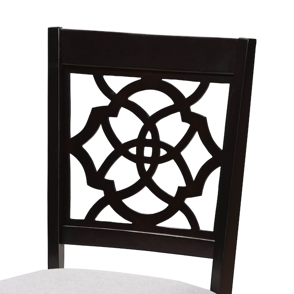 Baxton Studio Renaud Grey Upholstered Espresso Finished Wood Dining Chair, PK4 - 157-9730