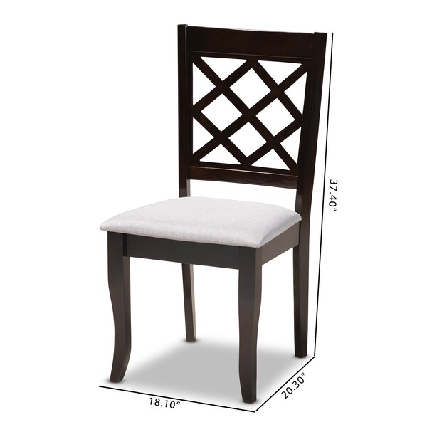 Baxton Studio Verner Grey Upholstered Espresso Finished Wood Dining Chair, PK4 - 157-9726