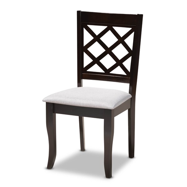 Baxton Studio Verner Grey Upholstered Espresso Finished Wood Dining Chair, PK4 - 157-9726