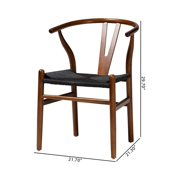 Baxton Studio Paxton Modern Walnut Brown Finished Wood 2Piece Dining Chair Set, PR - 224-2PC-12347-ZORO
