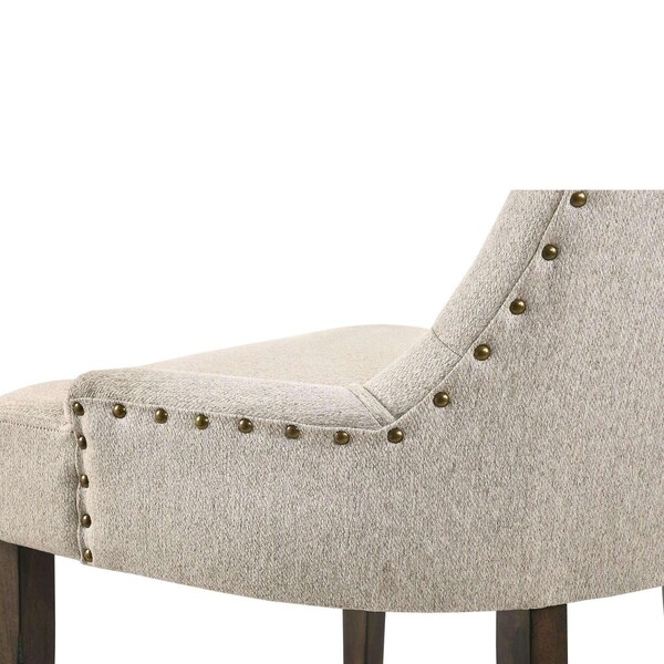 Acme 2-Piece Dining Side Chair in Beige Fabric and Espresso Finish - ER-0132BE