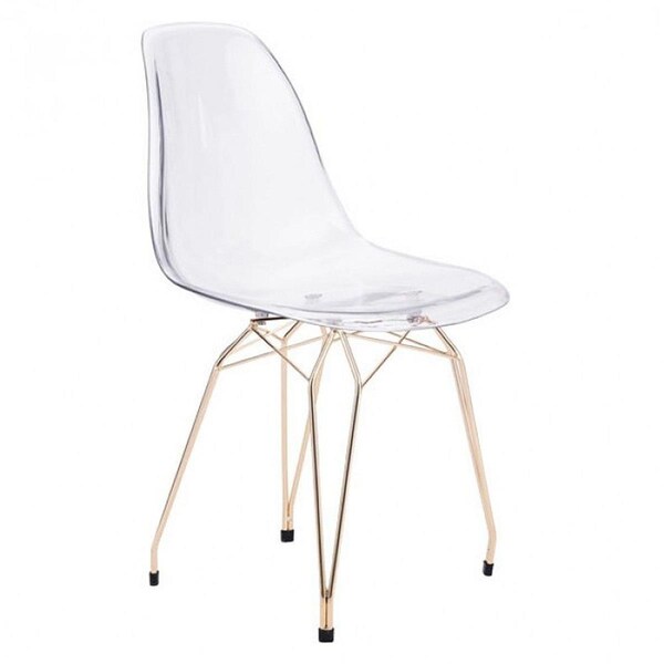 Kd Encimera SG-WEB1 Polycarbonate Seat with Black legs Dining Chair, Smoke Grey - KD2846367