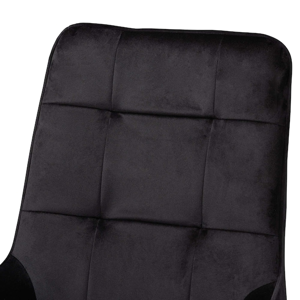 Baxton Studio Gavino Modern Luxe and Glam Black Velvet Upholstered and Gold  Metal 2-Piece Dining Chair Set, PR - SET OF 2 190-11791-ZORO