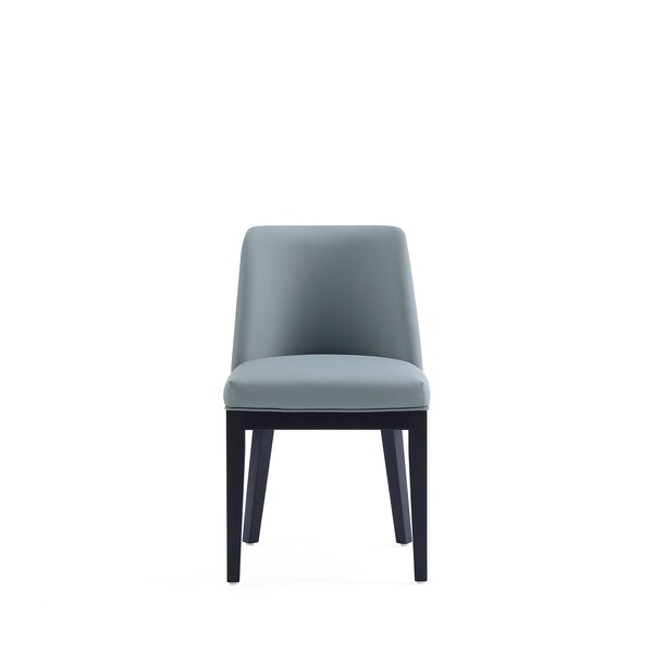 Manhattan Comfort Gansevoort Faux Leather Dining Chair in Pewter - Set of 2 - DC051-PT