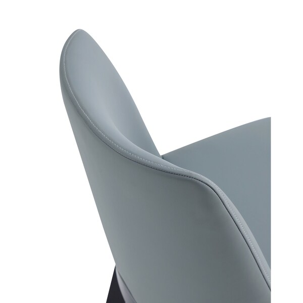 Manhattan Comfort Gansevoort Faux Leather Dining Chair in Pewter - Set of 2 - DC051-PT