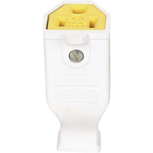 Eaton Wiring Devices Electrical Connector, 2 -Pole, 15 A, 125 V, NEMA: NEMA 5-15, White - SA993W