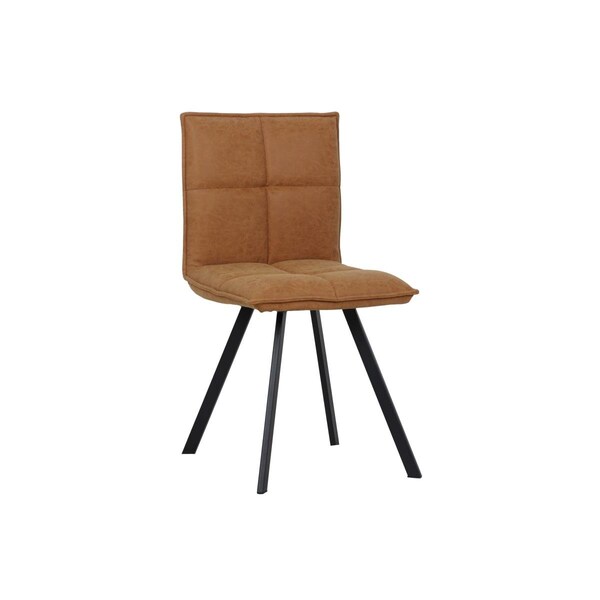 Kd Americana Wesley Modern Leather Dining Chair with Metal Legs, Light Brown - KD3034435