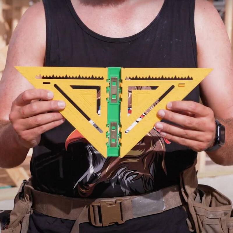 Rapid Rafter Yellow and Forest Green Double-Sided Rafter Square - 7 in - High Impact Polystyrene (HIPS) - 1002