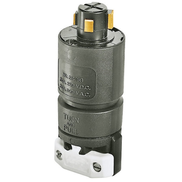 Bryant Lockng Device, Bryant Pwr Interrupting, Male Plg, 30A 250V DC/600V AC, 3-Pole 4-Wre Grndng, Non-NEMA - 21415