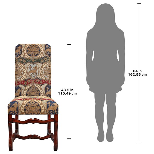 Design Toscano Chateau DuMonde Coat of Arms Dining Side Chair - AF51194