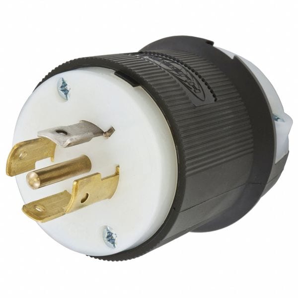 Hubbell HBL2511ST - Twist-Lock® EdgeConnect™ Plug with Spring Termination, 20A, 3PH 120/208V, L21-20P, Black and White Nylon - HBL2511ST