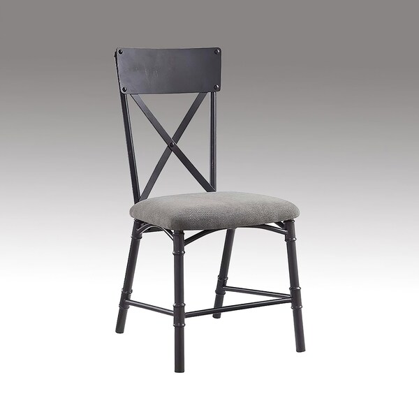 Acme Side Chair in Gray and Sandy Black, 2PK - ER-0213BK
