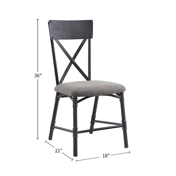 Acme Side Chair in Gray and Sandy Black, 2PK - ER-0213BK