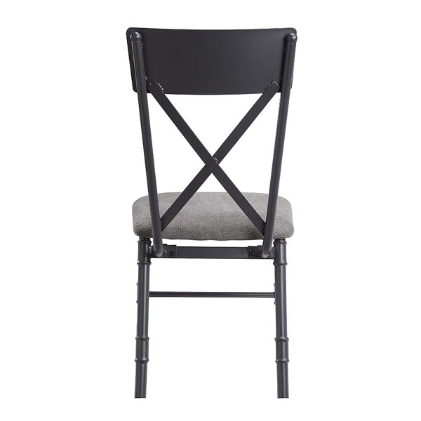 Acme Side Chair in Gray and Sandy Black, 2PK - ER-0213BK
