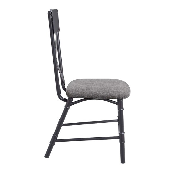 Acme Side Chair in Gray and Sandy Black, 2PK - ER-0213BK