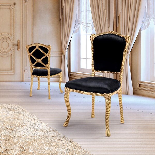 Design Toscano Chateau de Compiegne Rope and Tassel Carved Chairs - AF951605