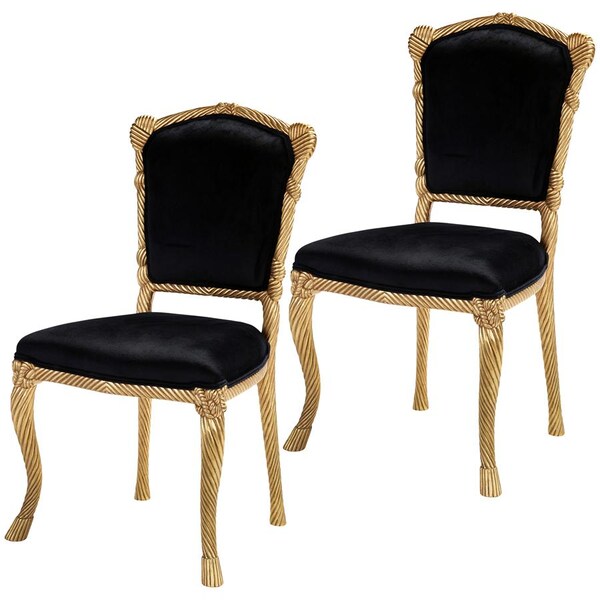 Design Toscano Chateau de Compiegne Rope and Tassel Carved Chairs - AF951605