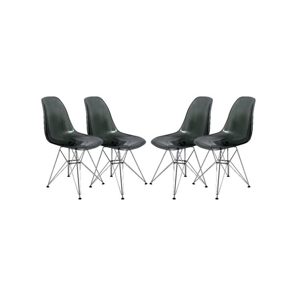 Kd Americana Cresco Molded Eiffel Side Chair - Transparent Black, 4PK - KD3583707