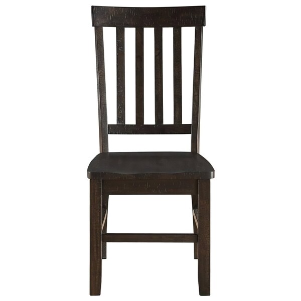 Acme Wooden Side Chair with Slatted Back in Rustic Walnut, 2PK - ER-0219WL