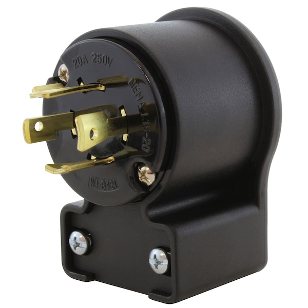 Ac Works NEMA L15-20P 3-Phase 20A 250V 4-Prong Elbow Locking Male Plug With UL, C-UL Approval - ASEL1520P