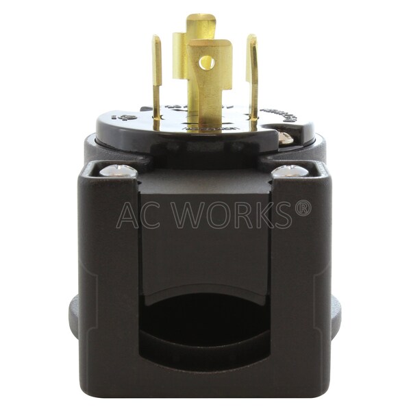Ac Works NEMA L15-20P 3-Phase 20A 250V 4-Prong Elbow Locking Male Plug With UL, C-UL Approval - ASEL1520P
