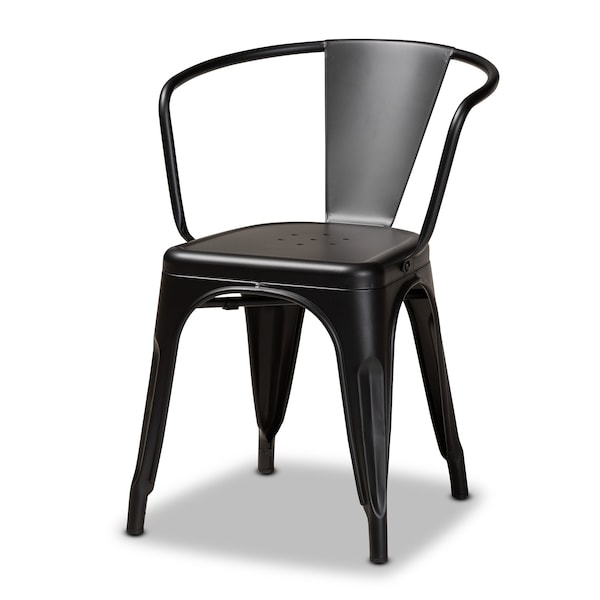 Baxton Studio Ryland Modern Industrial Black Finished Metal Dining Chair Set (4PC) - 193-4PC-12040-ZORO