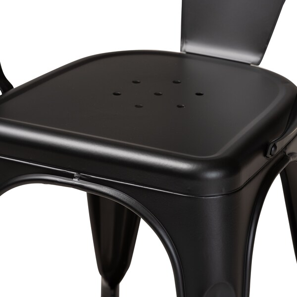 Baxton Studio Ryland Modern Industrial Black Finished Metal Dining Chair Set (4PC) - 193-4PC-12040-ZORO
