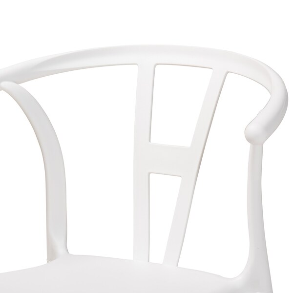 Baxton Studio Warner ModernWhite Plastic Dining Chair Set (4PC) - 194-4PC-12037-ZORO