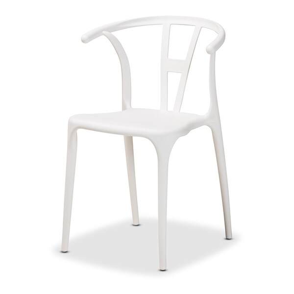 Baxton Studio Warner ModernWhite Plastic Dining Chair Set (4PC) - 194-4PC-12037-ZORO