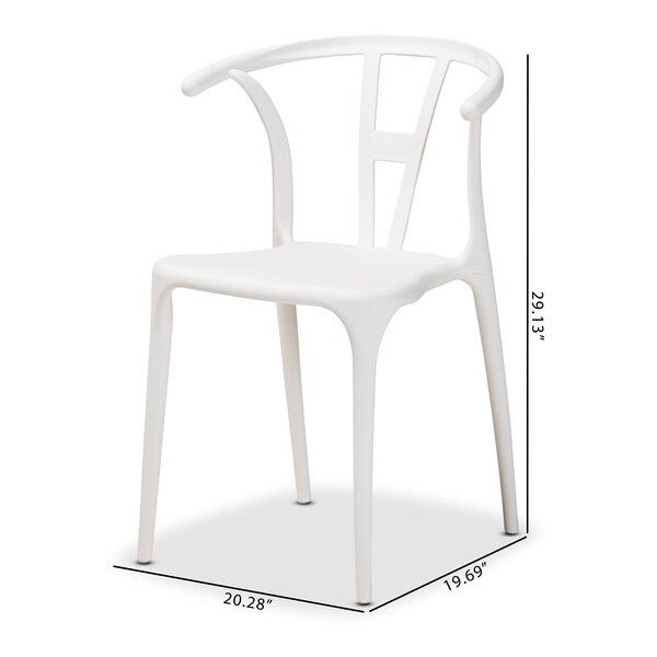 Baxton Studio Warner ModernWhite Plastic Dining Chair Set (4PC) - 194-4PC-12037-ZORO