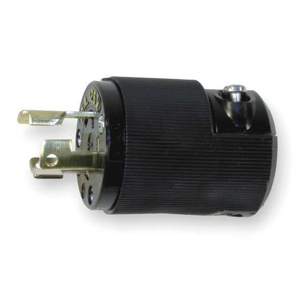Hubbell 15A Locking Plug 2P 3W 125VAC L5-15P BK - HBL4720CBK