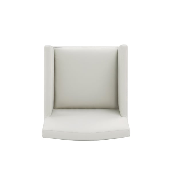 Manhattan Comfort Anna Square Faux Leather Dining Armchair in Light Stone Grey - DC058AR-ST