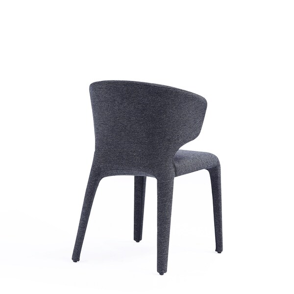 Manhattan Comfort Conrad Woven Tweed Dining Chair in Black - Set of 4 - 2-DC031-WBK