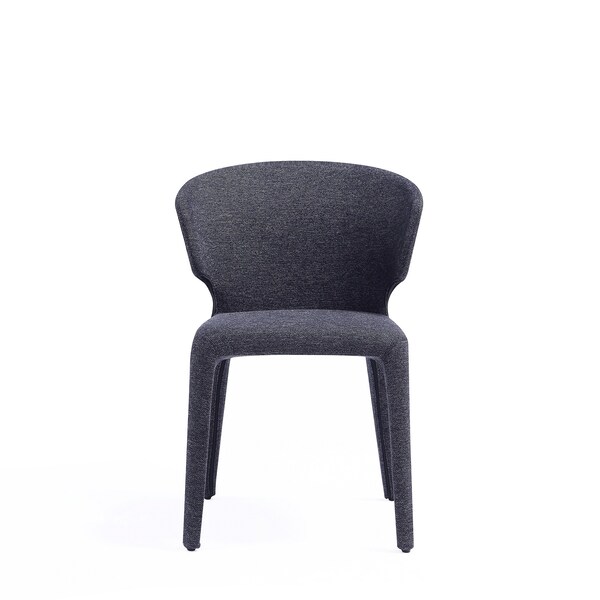 Manhattan Comfort Conrad Woven Tweed Dining Chair in Black - Set of 4 - 2-DC031-WBK