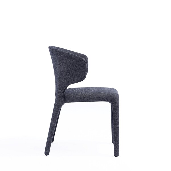 Manhattan Comfort Conrad Woven Tweed Dining Chair in Black - Set of 4 - 2-DC031-WBK