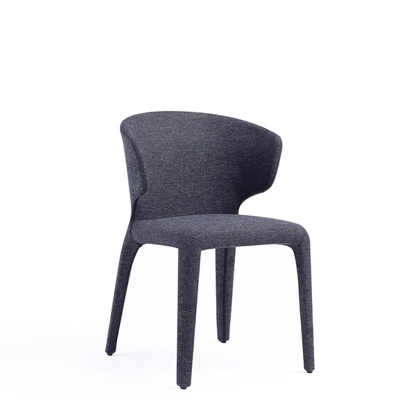 Manhattan Comfort Conrad Woven Tweed Dining Chair in Black - Set of 4 - 2-DC031-WBK
