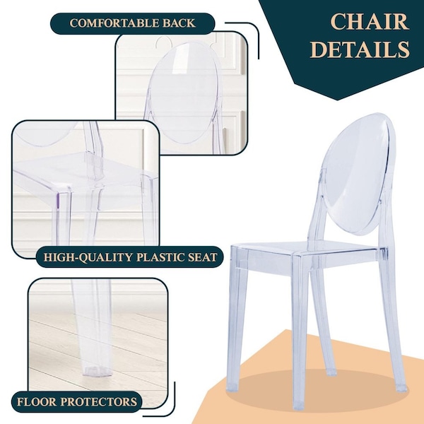Leisuremod Marion Transparent Acrylic Modern Chair, Clear - GV19CL