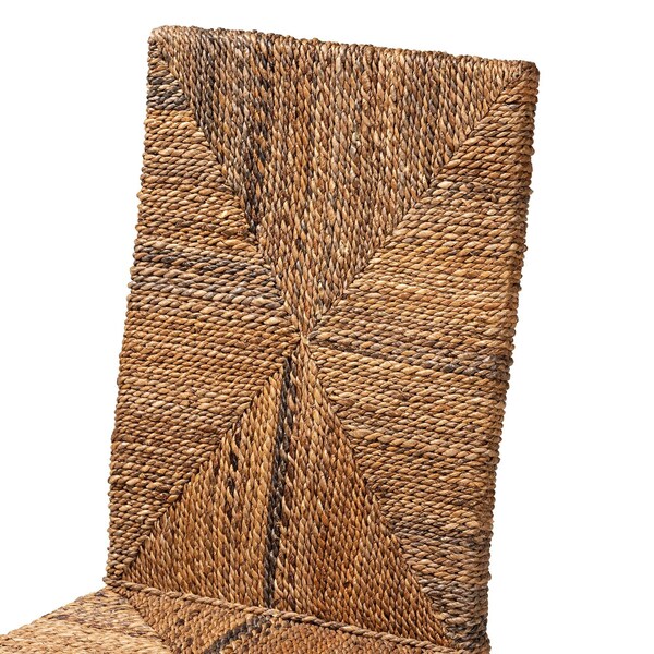 Baxton Studio Laymi Modern Bohemian Dark Brown Mahogany Wood and Banana Fiber Dining Chair - 228-13137-ZORO