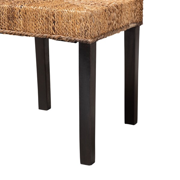 Baxton Studio Laymi Modern Bohemian Dark Brown Mahogany Wood and Banana Fiber Dining Chair - 228-13137-ZORO