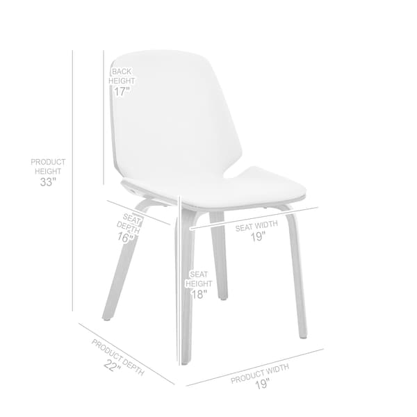 Armen Living Brinley Cream Faux Leather and Walnut Wood Dining Room Accent Chair - LCBNSIWACR