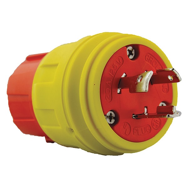 Ericson 20A Watertight Locking Plug 2P 3W 125VAC L5-20P YL - 2310-PW6P-AM