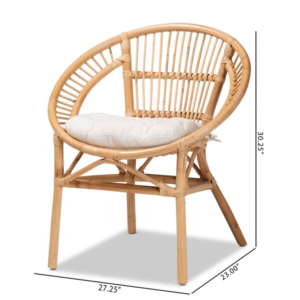 Baxton Studio Adrina Modern Bohemian Natural Brown Rattan Dining Chair - 210-12713
