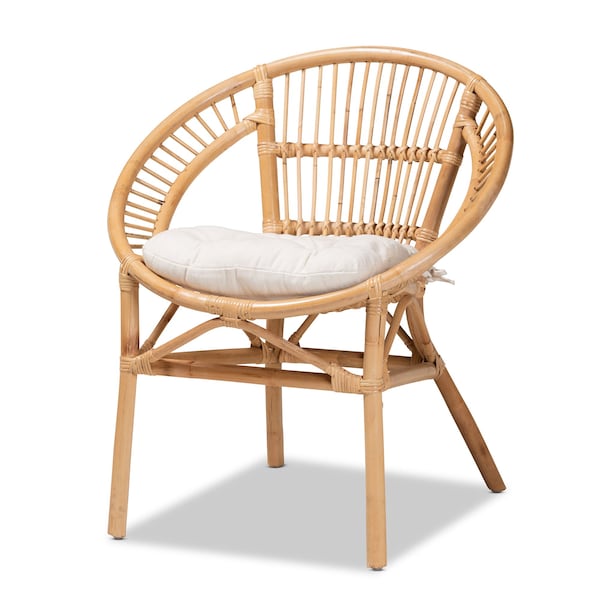 Baxton Studio Adrina Modern Bohemian Natural Brown Rattan Dining Chair - 210-12713