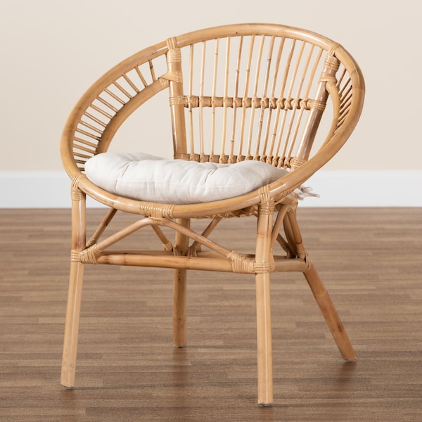 Baxton Studio Adrina Modern Bohemian Natural Brown Rattan Dining Chair - 210-12713