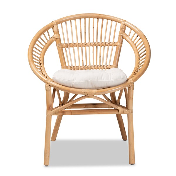 Baxton Studio Adrina Modern Bohemian Natural Brown Rattan Dining Chair - 210-12713