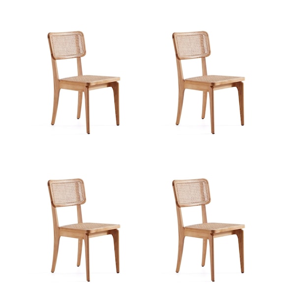 Manhattan Comfort Giverny Dining Chair in Nature Cane, Set of 4 - 2-DCCA04-NA