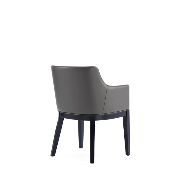 Manhattan Comfort Gansevoort Faux Leather Dining Armchair in Pebble Grey - Set of 2 - 2-DC051AR-PE