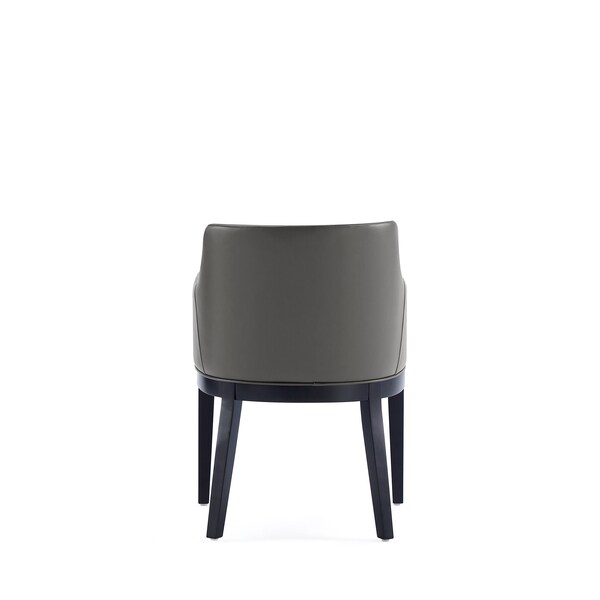Manhattan Comfort Gansevoort Faux Leather Dining Armchair in Pebble Grey - Set of 2 - 2-DC051AR-PE