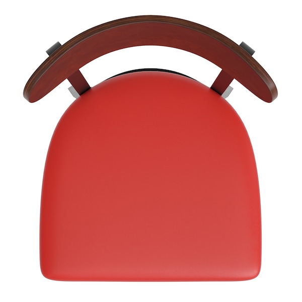 Flash Furniture Red Vinyl Dining Chairs - Natural Wood Backs, 2PK - 2-XU-DG6V5RDV-WAL-GG